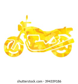 silhouette of motorcycle (yellow)