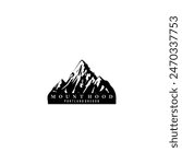 Silhouette of Mount Hood Portland Oregon Mountain logo design