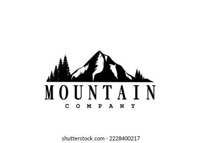 Silhouette del diseño del logo del Monte Hood Portland Oregon Mountain