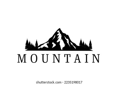 Silhouette of Mount Hood Portland Oregon Mountain logo design