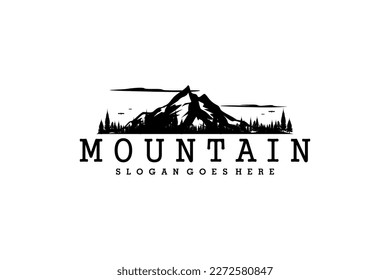 Silhouette del diseño del logo del Monte Hood Portland Oregon Mountain