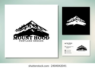 Silhouette des Mount Hood Portland Oregon Mountain Logo-Design