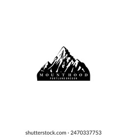 Silhouette of Mount Hood Portland Oregon Mountain logo design