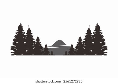 Silhouette of Mount Hood Portland Oregon Mountain logo design