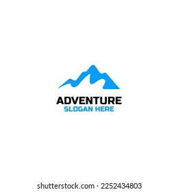 Silhouette mountain for adventure outdoor logo design vector illustration