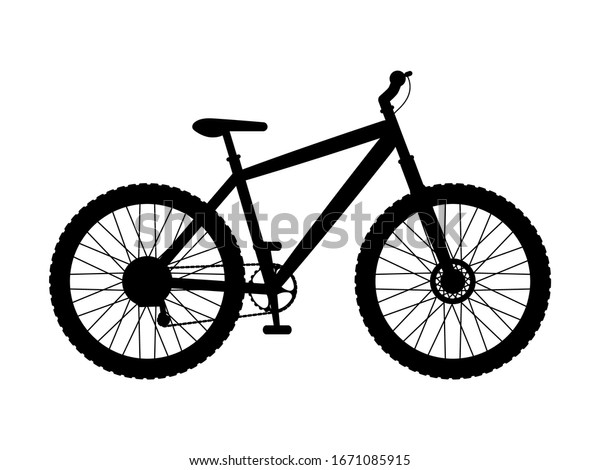 Silhouette Mountain Bike Vector Illustration Black Stock Vector ...