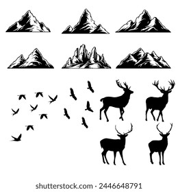 Silhouette Mountain Entdeck Outdoor Camping Vektorgrafik von Bedaceritaart