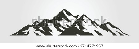silhouette of mountain icon set vector landscape design, mountain peaks background.