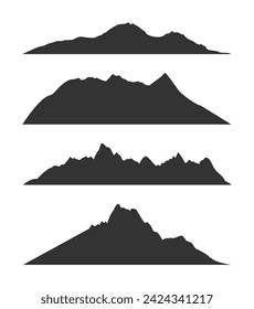 silhouette mountain. isolated white background.silhouette of a mountain view from distance. detail vector.isolated white background