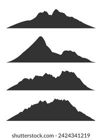 silhouette mountain. isolated white background.silhouette of a mountain view from distance. detail vector.isolated white background