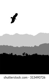 silhouette mountain landscape