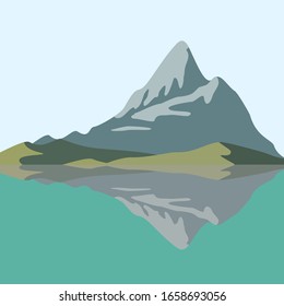 Silhouette of mountain landscape elements. Climbing an iceberg or mountain geology. Vector illustration.
