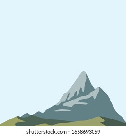 Silhouette of mountain landscape elements. Climbing an iceberg or mountain geology. Vector illustration.