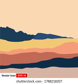 Silhouette of mountain landscape elements. Climbing an iceberg or mountain geology. Vector illustration.