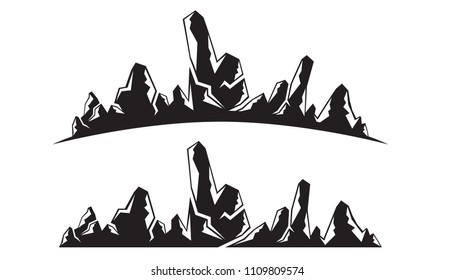 silhouette mountain landscape illustration