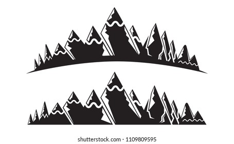 silhouette mountain landscape illustration