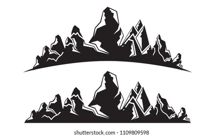 silhouette mountain landscape illustration