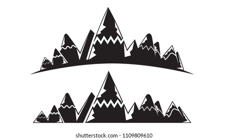 silhouette mountain landscape illustration