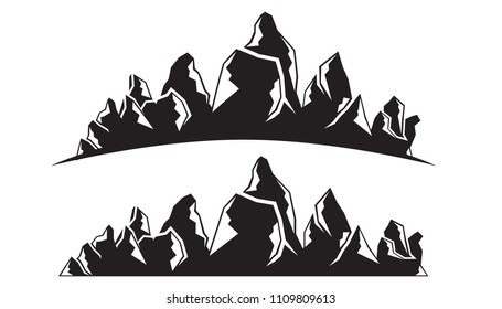 silhouette mountain landscape illustration