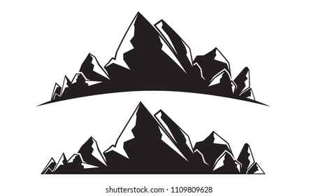 silhouette mountain landscape illustration
