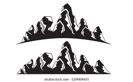 silhouette mountain landscape illustration