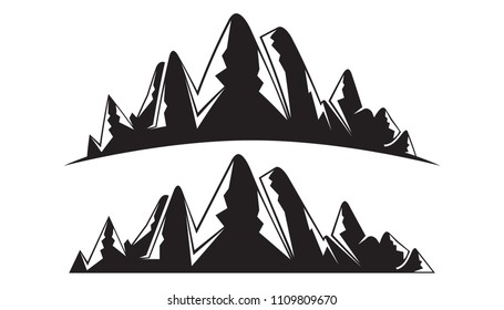 silhouette mountain landscape illustration