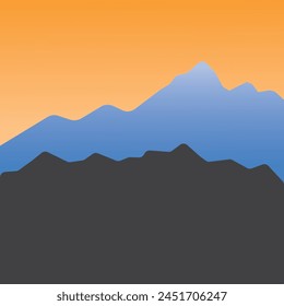silhouette mountain landscape with mountains