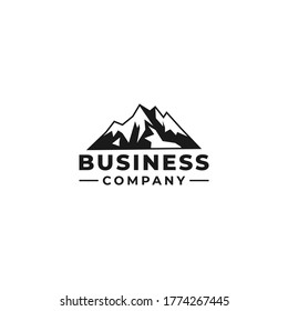 Silhouette Mountain  Mount Peak Logo Graphic design vector