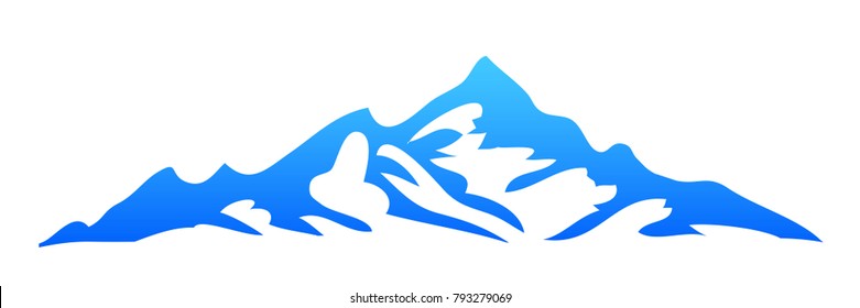 Silhouette mountain on white background – stock vector