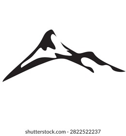 Silhouette of mountain peak landscape vector illustration.