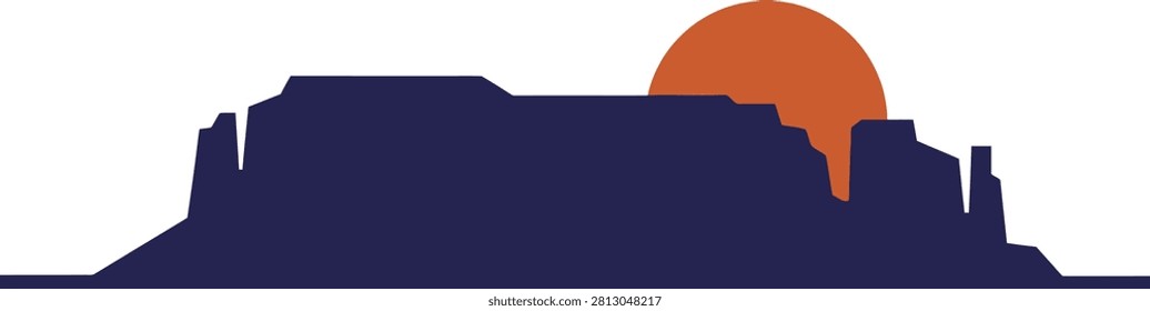 Silhouette of a Mountain Range Against a Sunset with Vibrant Colors and Tranquil Atmosphere