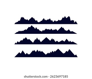 Silhouette Mountain Range Icons Four Diverse Peak Designs