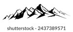 Silhouette mountain range isolated on white background, vector design