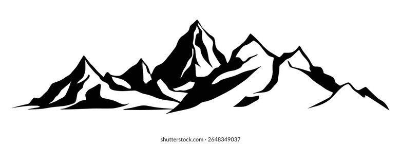Cordillera de la silueta aislada en el fondo blanco, diseño del Vector