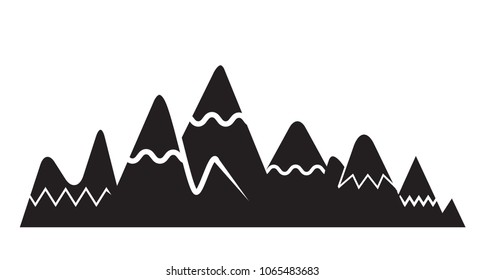 silhouette mountain range in white background