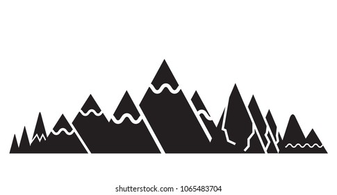 silhouette mountain range in white background