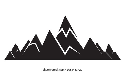 silhouette mountain range in white background