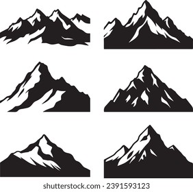 silhouette mountain shapes isolated on white background Vector illustration