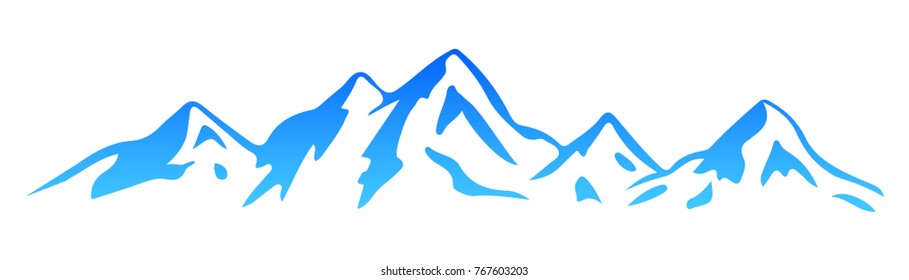 Silhouette  mountain – vector