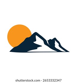 Silhouette-Bergvektorgrafik einzeln auf weißem Hintergrund.