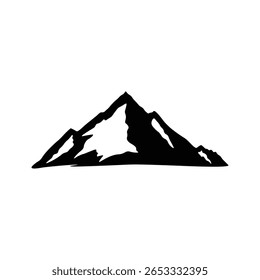 Silhouette mountain vector illustration isolated on white background.