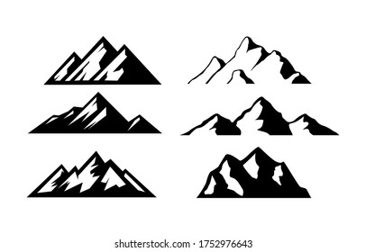 silhouette mountains collection for adventure activity decoration vector illustration design