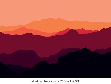 Silhouette of a mountains vector, vector illustration for background design.