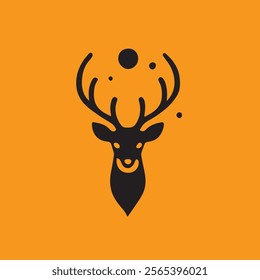 silhouette of a mounted deer head with antlers