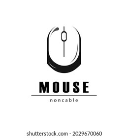 silhouette mouse click of logo design with black color