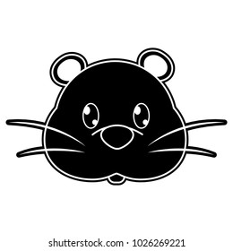 silhouette mouse head cute animal character
