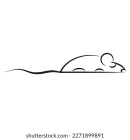 silhouette of mouse icon isolated on white