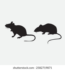 Silhouette of a mouse, illustration of a mouse 