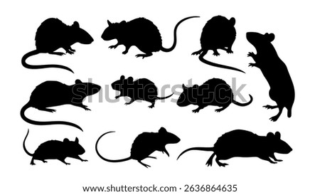 silhouette mouse rat black icon vector rodent design clipart pest outline
