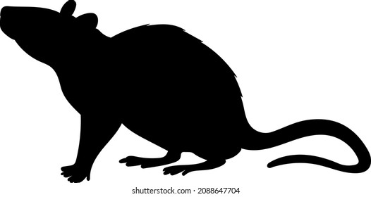 silhouette mouse, rat white background, isolated, vector